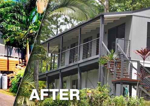 Residential Home - before and after - repair and repaint