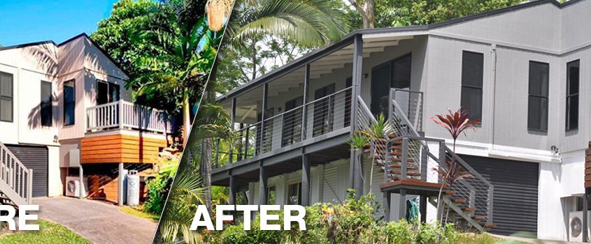 Residential Home - before and after - repair and repaint